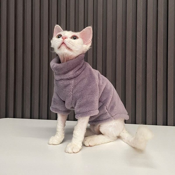 Hårløs kattevest med poloskjorte (X-Small, Grey)