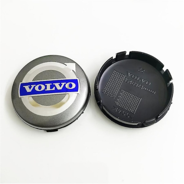 Abs Plast Deksel For Volvo Hub Cap Volvo Volvo Hub Car Logo 64mm-volvo Blå Og Svart