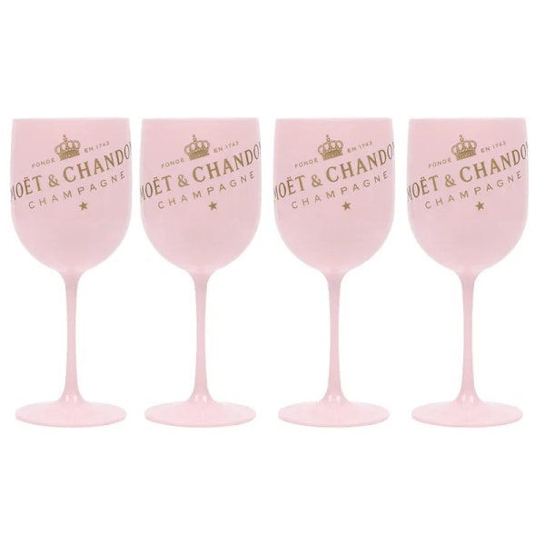 500 ml Moët Champagnefløyter Glass Plast Akryl Champagne Glass Vinglass PINK 4PCS