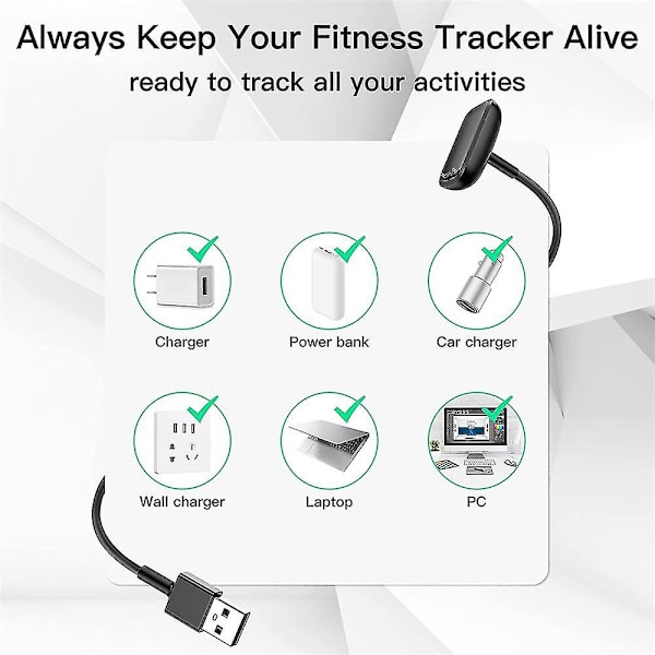 Fitbit Charge 5/luxe-oplader, Smartwatch trådløs magnetisk hurtigopladningskabel [kk]