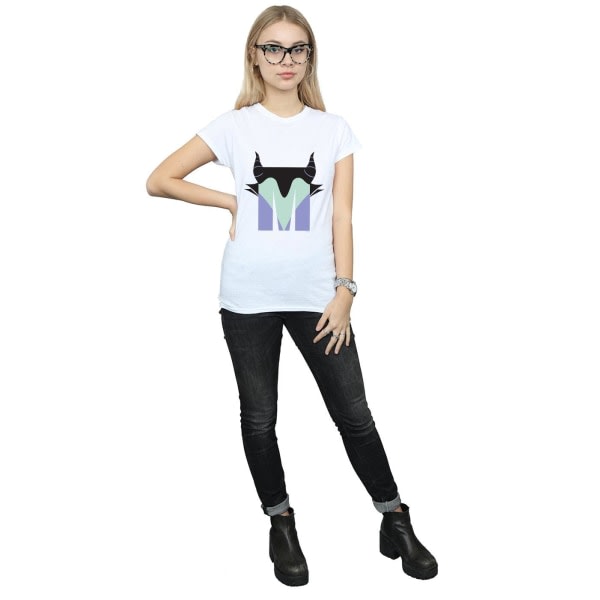 Disney Alphabet for Women/Ladies M on Maleficent Cotton T-Shir White XL:lle