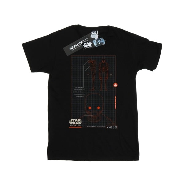 Star Wars Boys Rogue One K-2SO Schematisk T-shirt 7-8 år Svart Svart 7-8 år