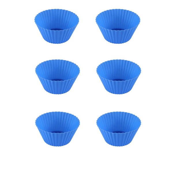 6-pack (blå) Form Muffins Liten tårta Papperskopp Form Ej