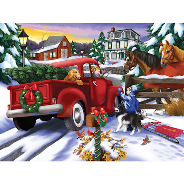 1000 bitars pussel jul ren snögubbe