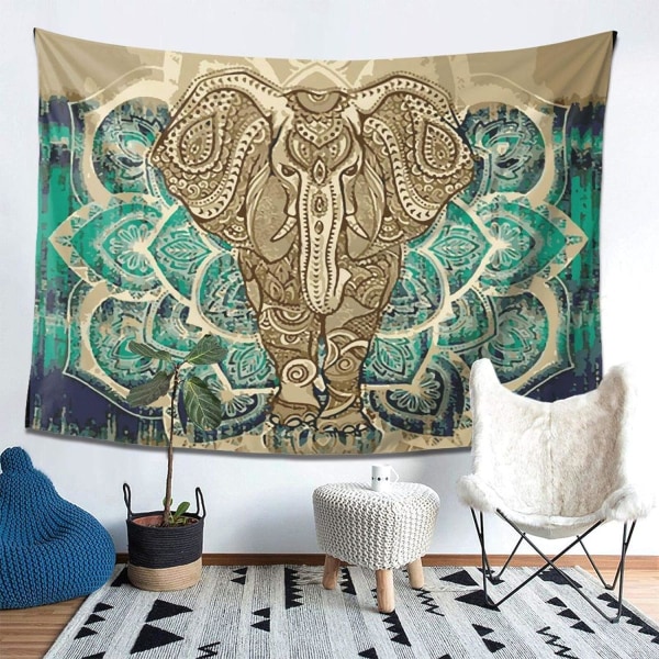 Bohemian Elephant Tapestry - Mandala Boho Vintage Watercolor