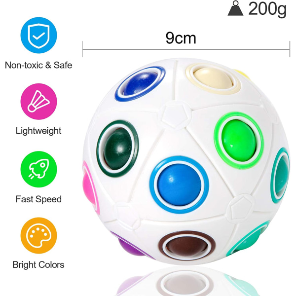 Magic Rainbow Puzzle Ball, 20 hål Speed ​​Cube Ball Pusselspel