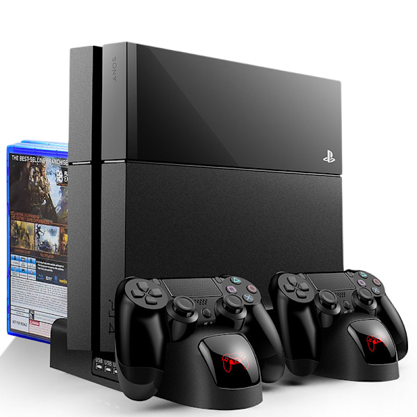 PS4 Jalusta Jäähdytystuuletin Asema Playstation 4/PS4 Slim/PS4 Pro:lle, PS4 Pro Pystyteline 12 Pelipaikalla