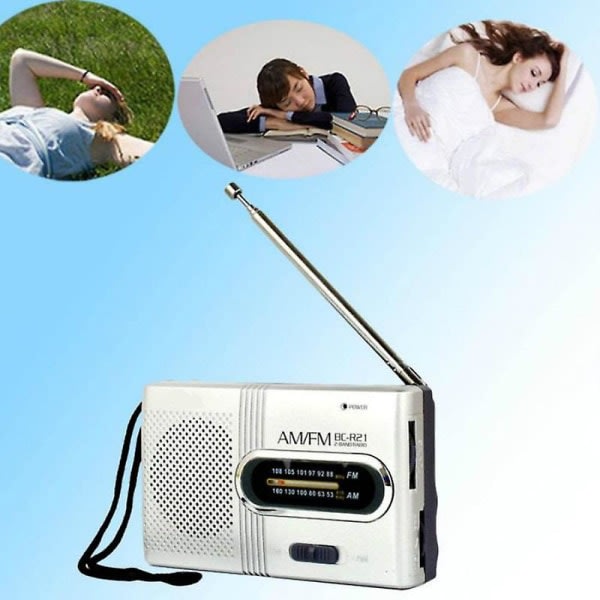 Mini portabel am/fm radio teleskopisk antenn radio ficka världsmottagare högtalare utomhusradio FM portabel FM radiomottagare