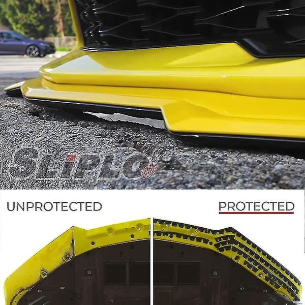 Sliplo Ultra Universal Front Bumper Scrape Guard Skid Plate Bumper Protection til sænkede biler, kulfiberdelere og eftermarkedslæber, et-FF-