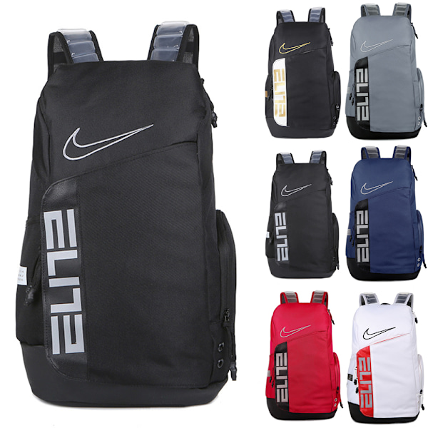 Nike Elite Pro Basketbollryggsäck Skolväska Unisex Gym Sport Resväska Svart Silver Dark Blue