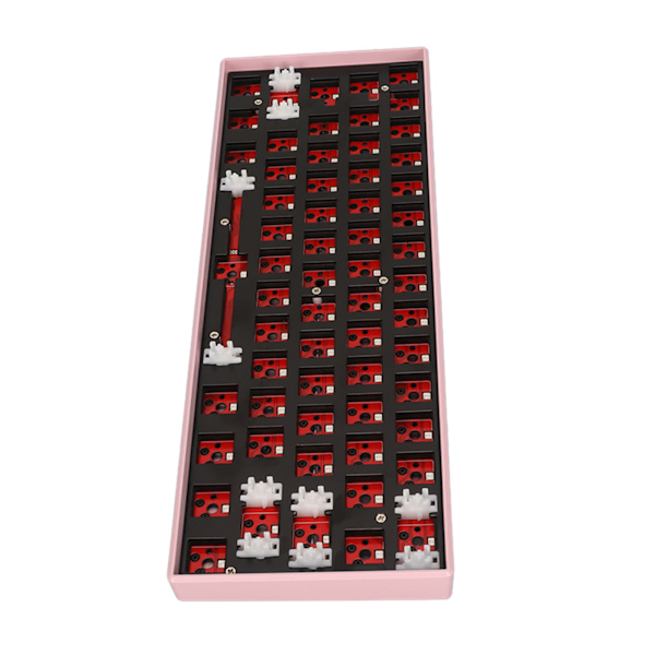 61-tangenters mekaniskt tangentbord DIY-kit stöder trådlöst 2.4G BT 3.0 5.0 Typ C trådbundet modulärt mekaniskt speltangentbord med RGB Pink