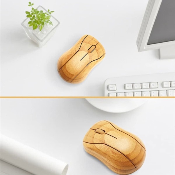 trådløs optisk bambumus med USB-modtager, passende
