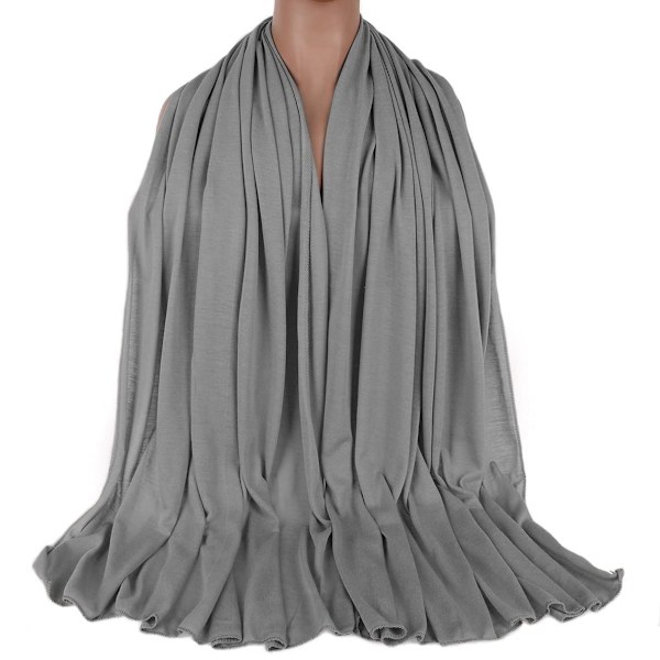 Satin Hovedtørklæde Wraps Kvinder Blød Lang Scarf Sjal Scarf-dark Grey