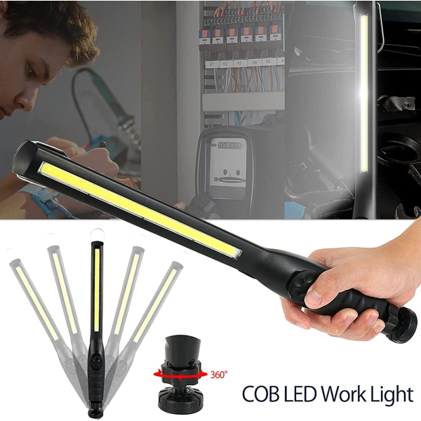 COB LED-arbejdslampe, USB-ladningskontrollampe, værksted