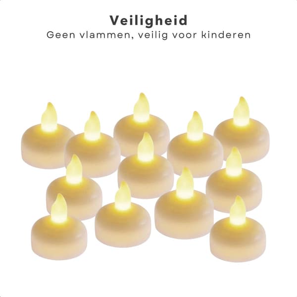 LED Flytende Lys Sett med 12 Vanntette Batteridrevne Elektriske Telys