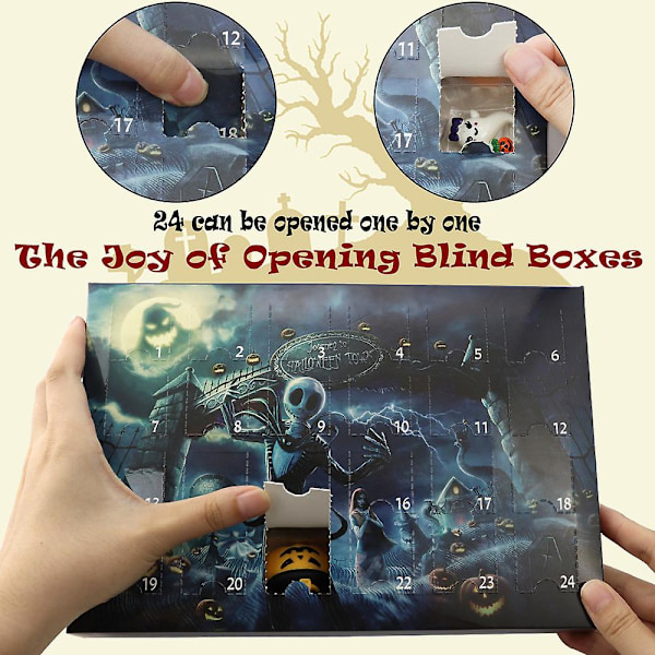 Adventskalender 2023 Ny Halloween Horror Night Countdown Kalender Blind Box Jul Advent 24-delad Presentdocka Blind Box style 2