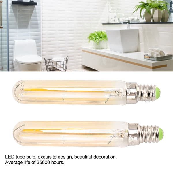 2 stk. LED-rørpære 4W E14 2300K Rørformet glødepære T20x120 220‑240V til belysning-FF-