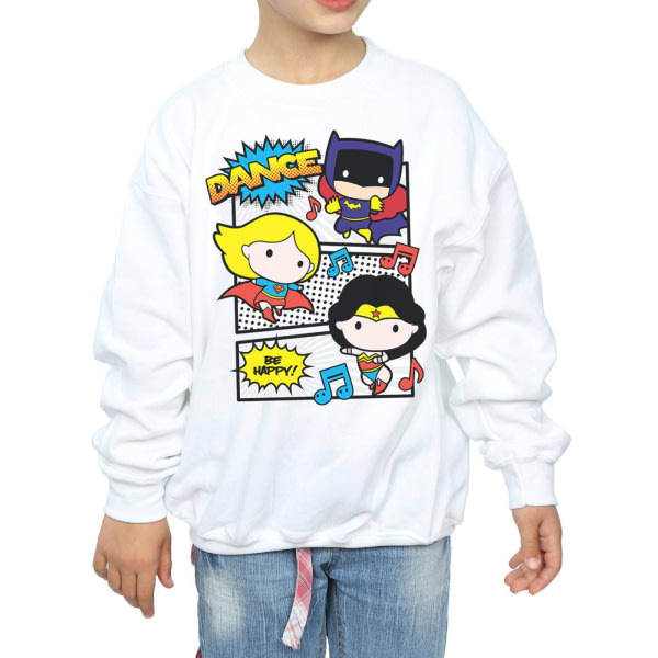 DC Comics Girls Chibi Super Friends Dance Sweatshirt 5-6 år Hvit 5-6 år