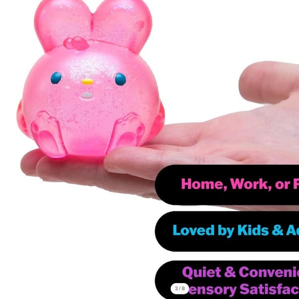 NeeDoh Jelly Hops Glitter Rabbit Squeeze Toy - Pink