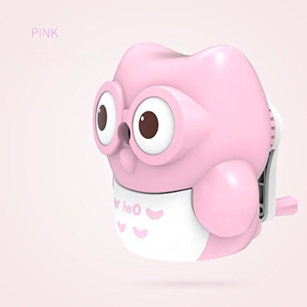 Manuell blyantspisser for Kid Cute Owl Design Rosa
