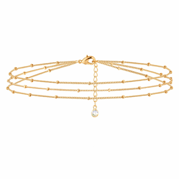 Gull liten perle armbånd, 14 K gullbelagt vakre perler