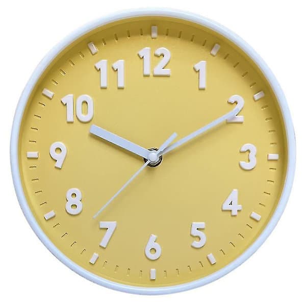 Modern Simple Wall Candy Color Clock Silent Living Room Clock Wall Mounted Clock For Home New Wall Clock yellow clock-FF- yellow clock