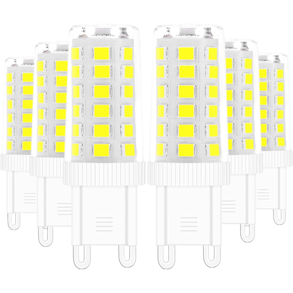 G9 LED-lampor, 5W motsvarande 40W halogenlampa kallvit 6000K 6-pack-XF3-