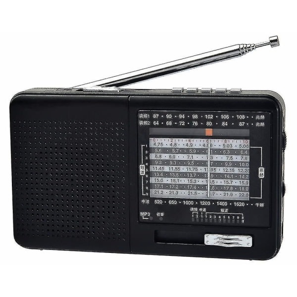 Radio FM-radio AM SW Bärbar kortvågsradio och MP3-spelare