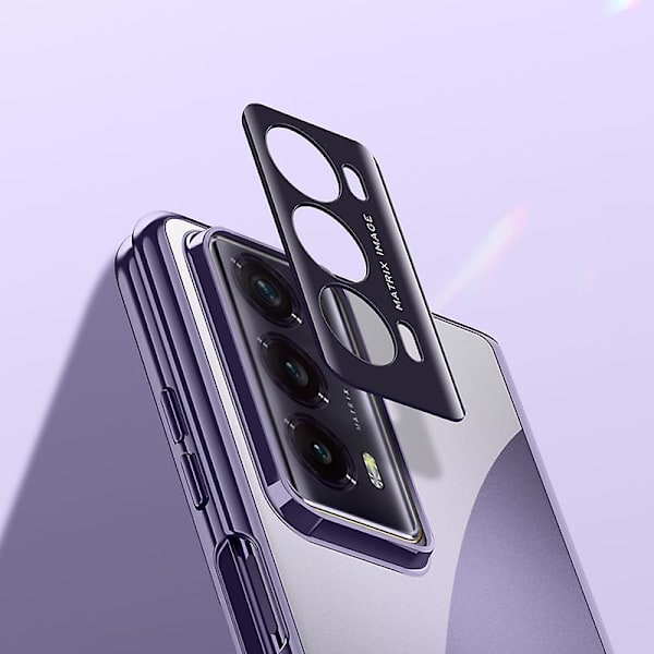 Honor Magic V2 5G Transparent Telefonfodral Galvaniserad PC Telefonfodral med Härdat Glasfilm (Stödjer Fingeravtryckslåsning)