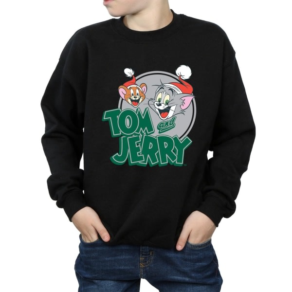 Tom & Jerry Boys Joulutervehdys collegepaita 5-6 vuotta Bla Musta 5-6 vuotta