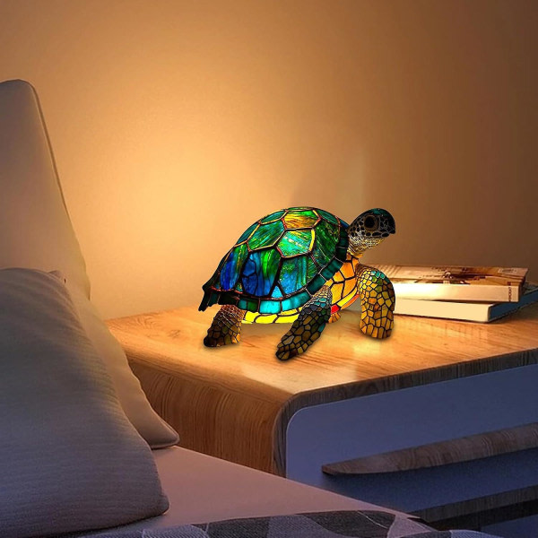 Maalattua lasia Animal Pöytävalaisinsarja | Värillinen hartsipöytävalaisin kodin sisustukseen [DB] Turtle
