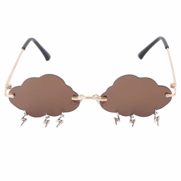 Cloud Solbriller Indfattede Vintage Sjove Uregelmæssige Disco-briller Lynkvast Til Kvinder Mænd Tonede Briller