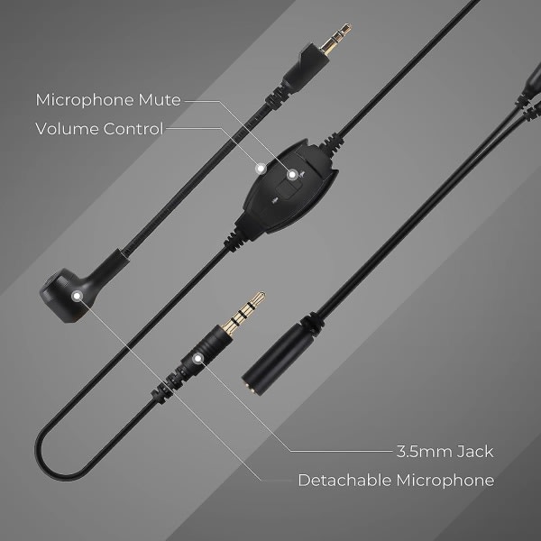 Pc Gaming Headset - Kablede hodetelefoner med støyreduserende mikrofon - Kompatibel med Ps4/ps5, Xbox One, Pc (1 Pc)