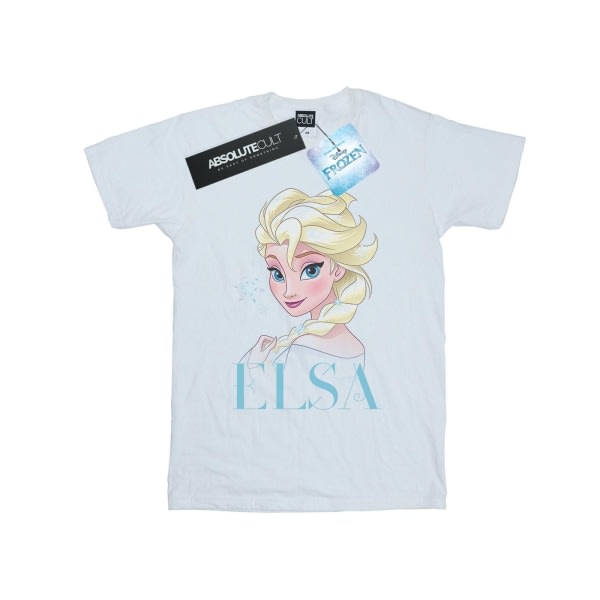 Disney Damer/Damer Frosne Elsa Snowflake Portræt Cotton Boyf Hvid XL