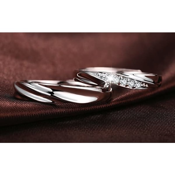 Ändlösa kärleksparringar Silver 925 Justerbara Ringar (par)