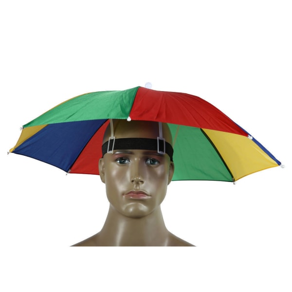 Sammenleggbar paraply/paraplyhatt UV-beskyttelse Campinghatt rainbow