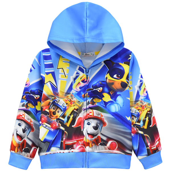 Tecknad barnjacka Paw Patrol Kläder Dragkedja Hooded 120CM