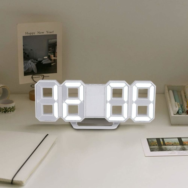 3D LED digitaalinen seinäkello, makuuhuoneen toimiston herätyskello, kotiin