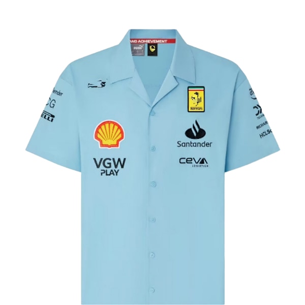 Ferrari Scuderia F1 Blå MIAMI Special Edition Tröja Jersey 24/25 Herrtröja Polo Kortärmad M
