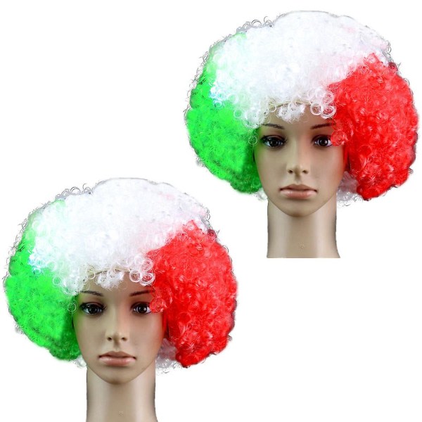 2nd National Flag Short Curly Wig World Cup Short Curly Flag