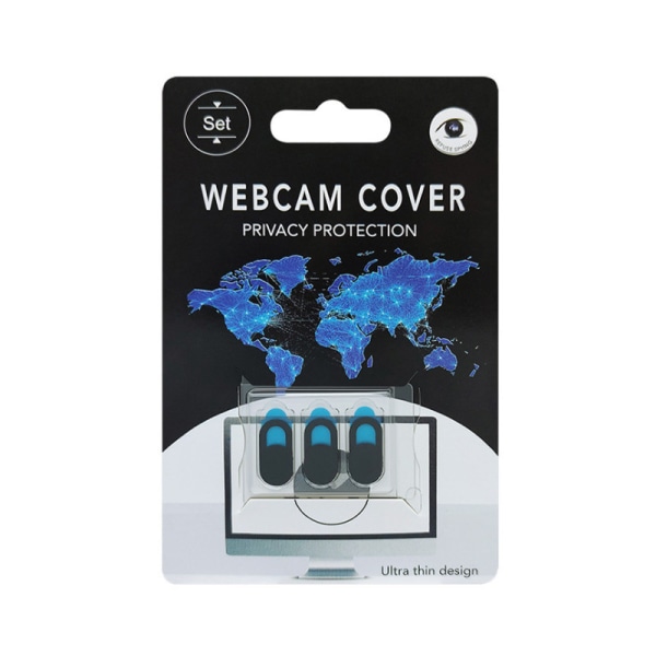 3-Pack Skydd för webbkamera - Webcam cover Svart one size