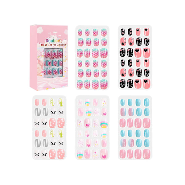 Douborq 120 st Barn Nagelbitar och Falska Nagelbitar Set-XF4-