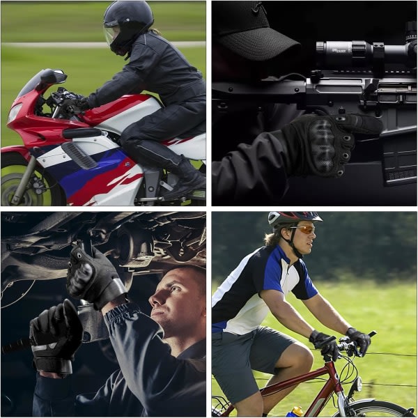 Motorsykkelhandskar Full Finger Touchscreen Terrengsykkel, Landsveissykling Knuckle for Airsoft, MTB-åkning, Racing, Sykling, Motocross