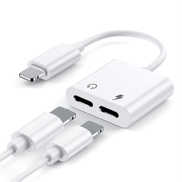 2 in 1 Apple Headphones USB Charging Converter Adapter C-2 In 1