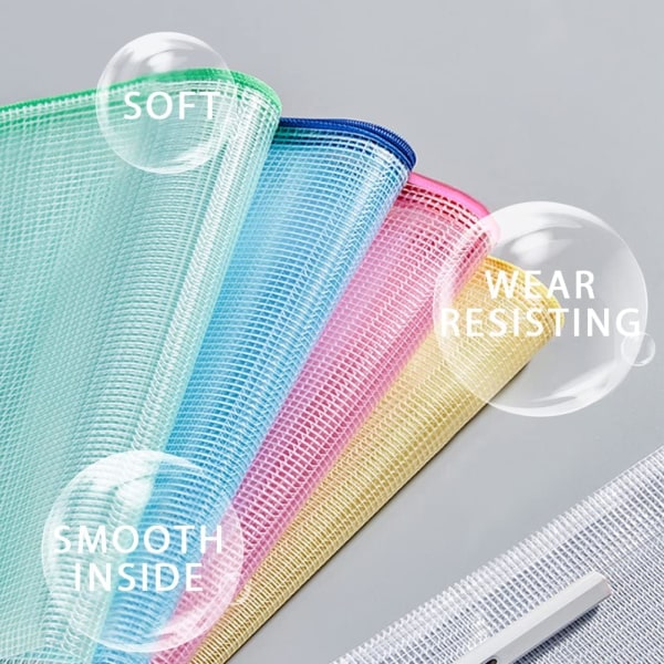 10 kpl Mesh-vetoketjullinen dokumenttikotelo, vetoketjullinen säilytyskotelo organisaattorille