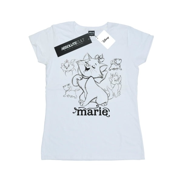 Disney Damer/Damer Marie Collage Sketch T-shirt bomuld M Hvid Hvid M