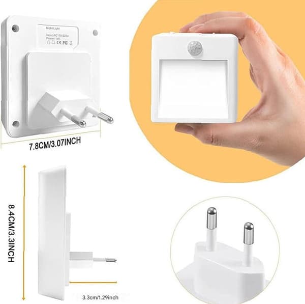 Bevegelsessensor Nattlys 2-pakning Dimbar LED Varmhvit 30/60/120 Sekunder Stikkontaktplugg