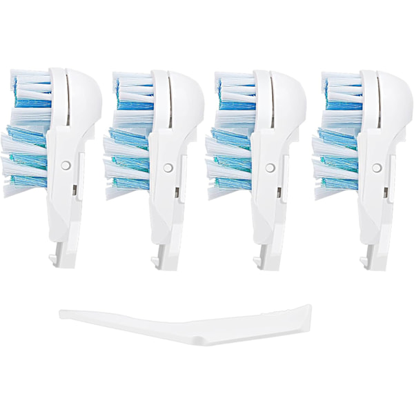 Herkät vaihtoharjat sähköhammasharjoihin (4 kpl) Kaksoispuhdistavat pyörivät setit yhteensopivat Braun Oral B Cross Action Power-XF3- kanssa