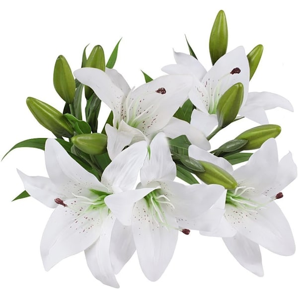 Konstgjorda blommor, 5 st latex konstgjorda liljor
