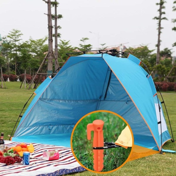 Camping tält pinnar / 8-pack utendørs plast stakar for jul semester dekorasjon studshus regn 8,8 tum